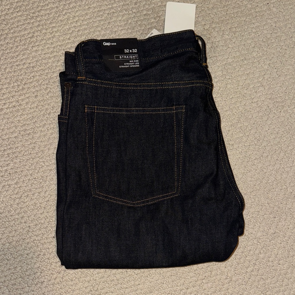 GAP Men's Straight Jeans - Deep Indigo
